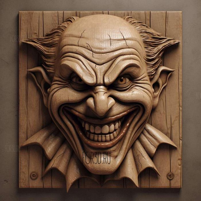 Joker grinning 1 stl model for CNC